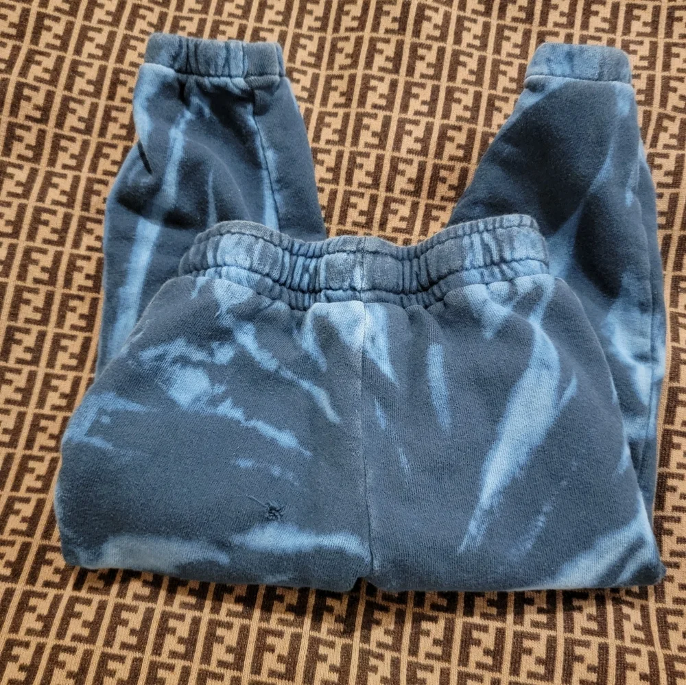 Tiny Whales Sweatpants tie dye acid wash size 2t blue navy sun